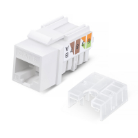 Cabeus KJ-RJ45-Cat.6-90-SW Вставка Keystone Jack RJ-45, категория 6, заделка тип 110, белая, со стяжкой
