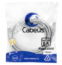 Cabeus PC-SSTP-RJ45-Cat.6a-3m-LSZH Патч-корд S/FTP, категория 6а (10G), 2xRJ45/8p8c, экранированный, серый, LSZH, 3м