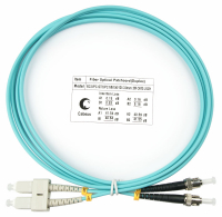 Cabeus FOP-50-SC-ST-1,5m Шнур оптический duplex SC-ST 50/125 mm OM3 1,5м LSZH