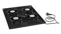 Cabeus TRAY-80-BK Модуль вентиляторный с 4-я вентиляторами для установки в напольные шкафы серии SH-05C, ND-05C глубиной 800мм, цвет черный (RAL 9004)