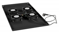 Cabeus TRAY-100-BK Модуль вентиляторный с 4-я вентиляторами для установки в напольные шкафы серии SH-05C , ND-05C глубиной 1000мм, цвет черный (RAL 9004)