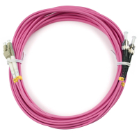 Cabeus FOP-50-OM4-LC-ST-25m Шнур оптический duplex LC-ST 50/125 mm OM4 25м LSZH