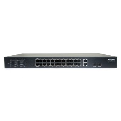 Amatek AN-S26P24-400 - 26-портовый 100/1000 Мбит/с коммутатор с HiPoE/PoE+ до 400Вт