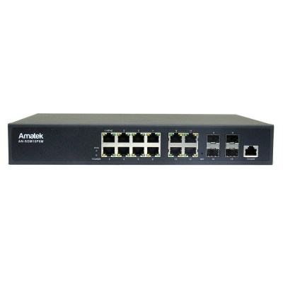 Amatek AN-SGM10P8M - 12-портовый гигабитный управляемый L2 коммутатор с HiPoE до 150Вт