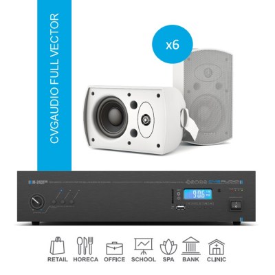 CVGaudio FULL VECTOR/W/150 Комплект звукового оборудования для качественного озвучивания помещений площадью до 150 м2