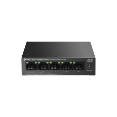 TP-Link LS105LP – Настольный коммутатор с 5 портами 10/100 Мбит/с (4 порта PoE)