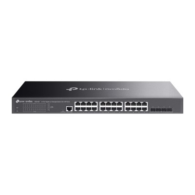 TP-Link SG3428 – Управляемый коммутатор Omada уровня 2+ с 24 гигабитными портами RJ45 и 4 портами SFP