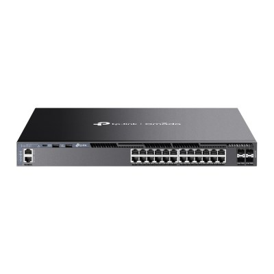 TP-Link SG6428X – Стекируемый управляемый коммутатор 3‑го уровня Omada с 24 гигабитными портами и 4 портами SFP+