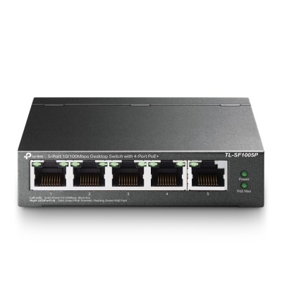 TP-Link TL-SF1005P – 5-портовый настольный коммутатор 10/100 Мбит/с с 4 портами PoE+