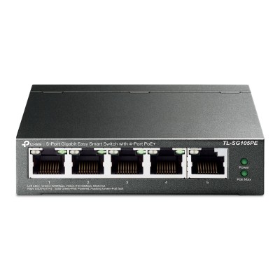 TP-Link TL-SG105PE – Коммутатор Easy Smart с 5 гигабитными портами (4 порта PoE+)